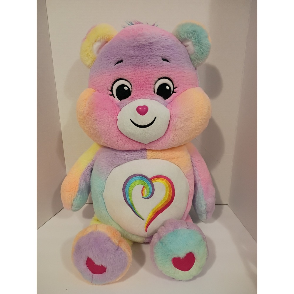 Care Bears Togetherness Bear 2021 Rainbow Pastel Plush 22 Inch‎ Basic Fun Large